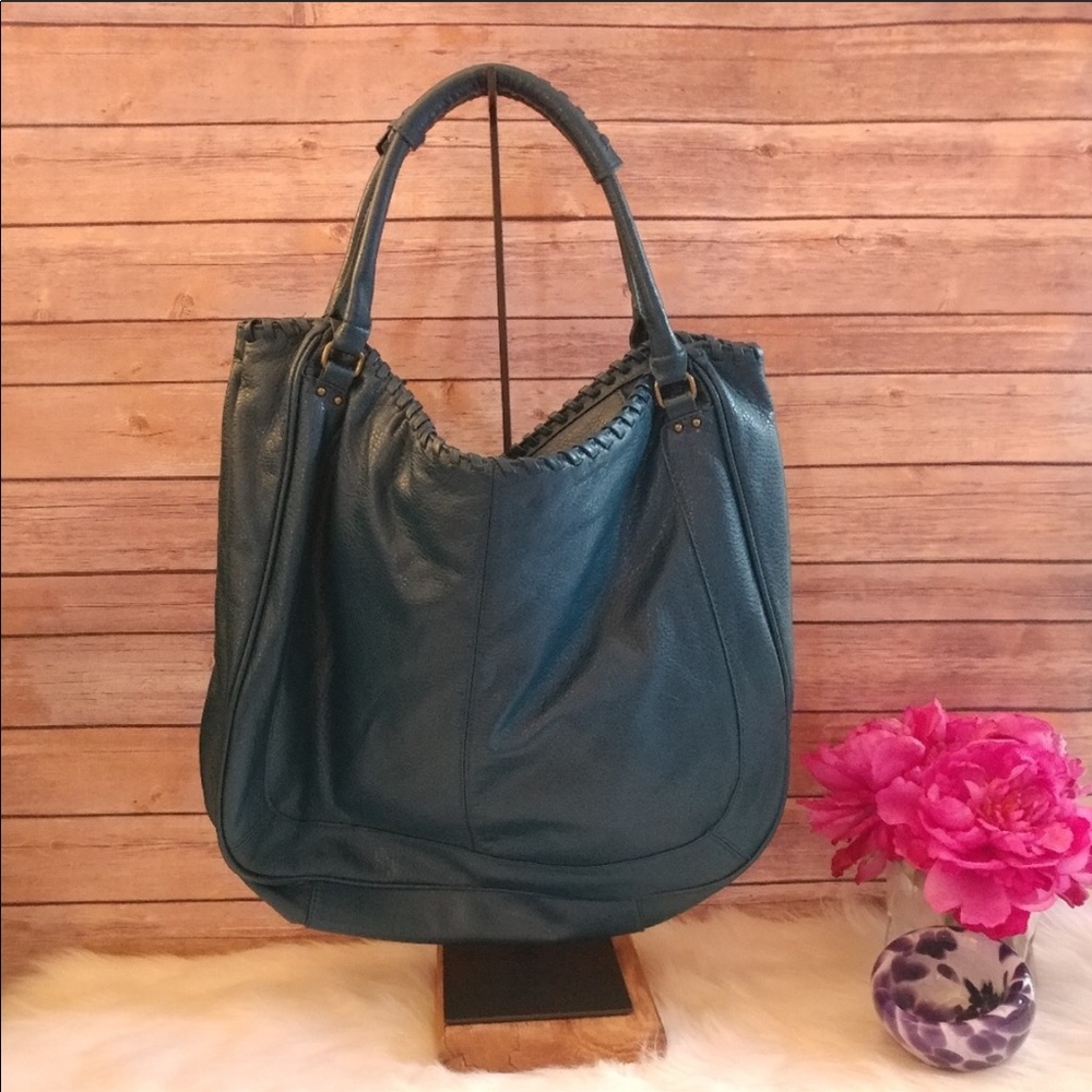 H&M teal faux leather hobo shoulder bag